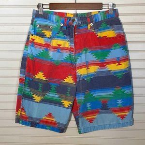 Vintage 90's True Blue Southwestern Print Shorts